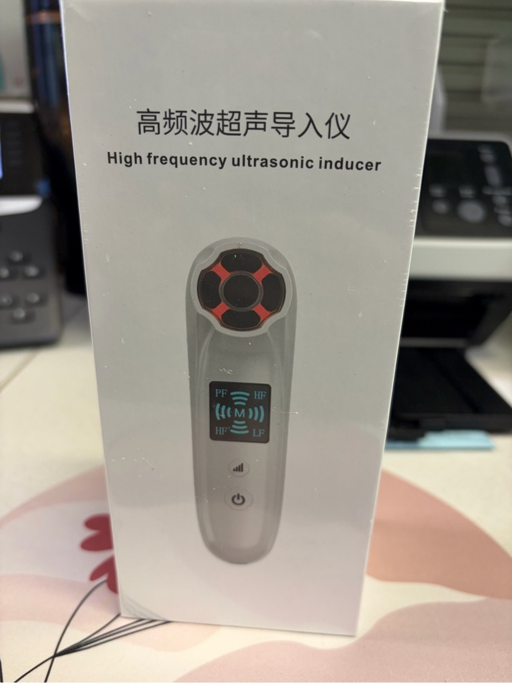High Frequency Ultrasonic Inducer - White/Red Portable Skin Device